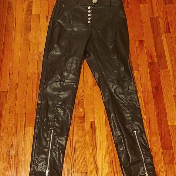 Button-Up Faux Leather Skinny Pants - Picture 1 of 7